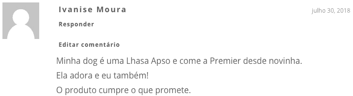 opinião do leitor com relação à ração PremieR