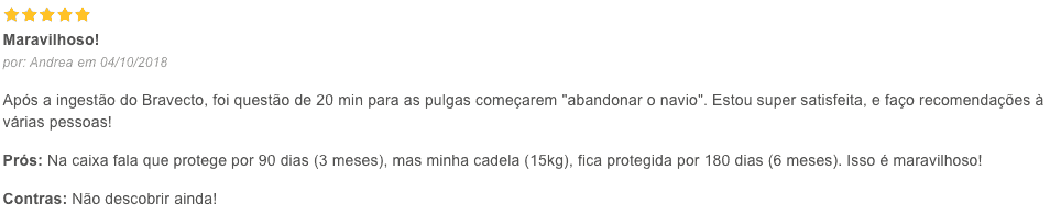 opinião sobre o Bravecto